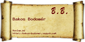 Bakos Bodomér névjegykártya